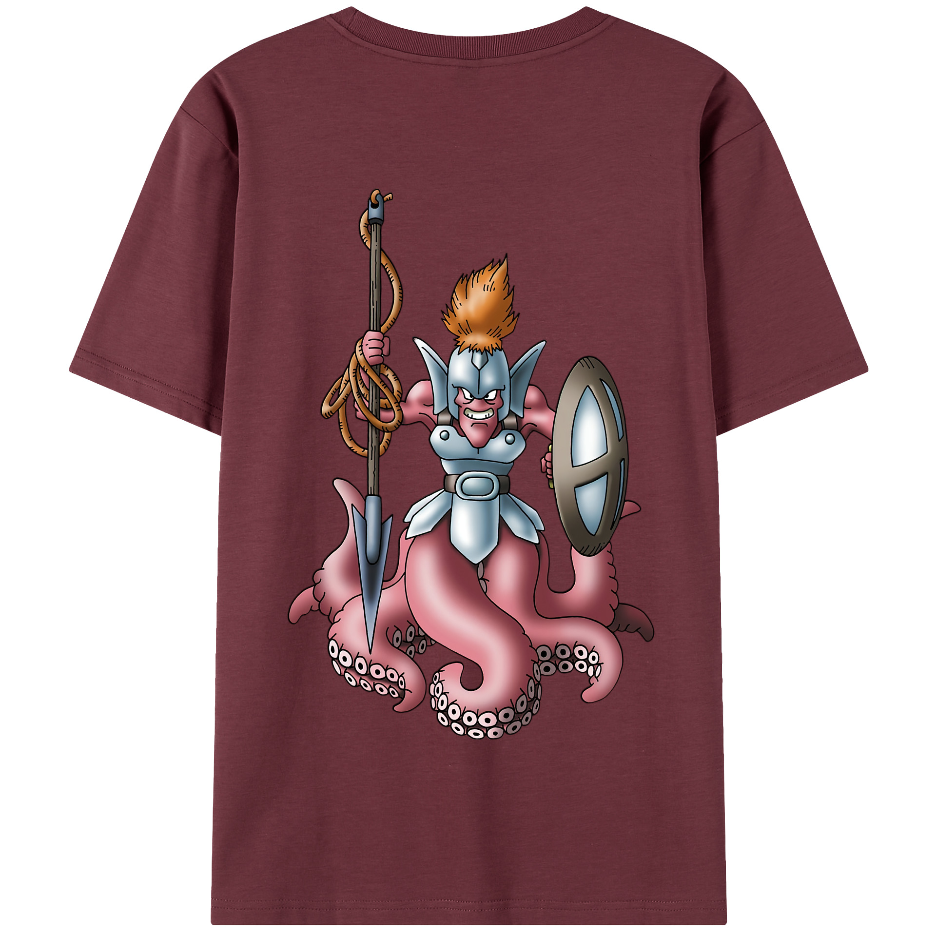 （画像用） ドラゴンクエスト Doragon Kuesuto Dragon Quest 綿100％半袖Tシャツ（背面プリント）